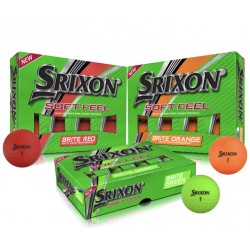 Srixon Soft Feel Brite (Red,Orange,Green) With FULL COLOUR PERSONALIZED LOGO R447 ex vat per dozen. Set up fee applies.