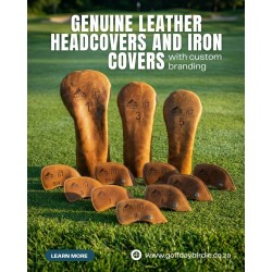 Genuine Leather Headcovers and iron covers with custom branding